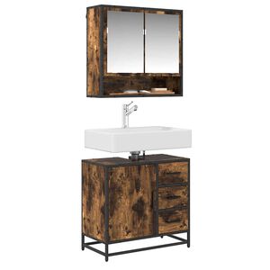 vidaXL Armoire de lavabo de salle de bain ch&ecirc;ne fum&eacute; 65x33x60 cm