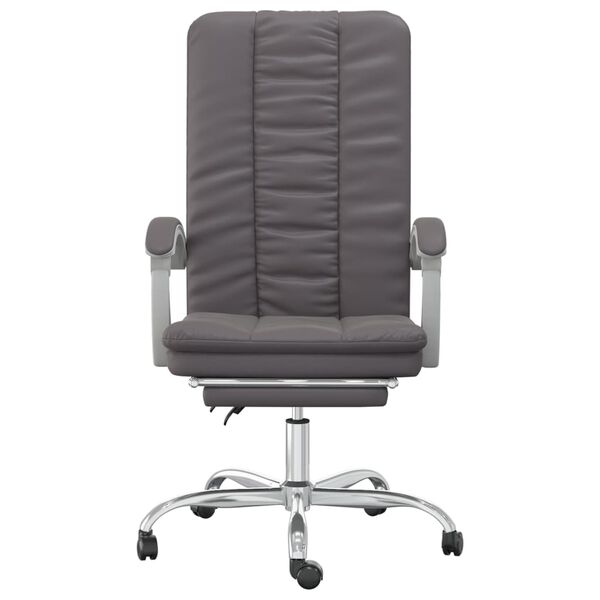 vidaXL Fauteuil inclinable de bureau Gris Similicuir