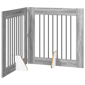 vidaXL Porte de chien pliable avec supports 2 pc Sonoma gris 160,5 cm