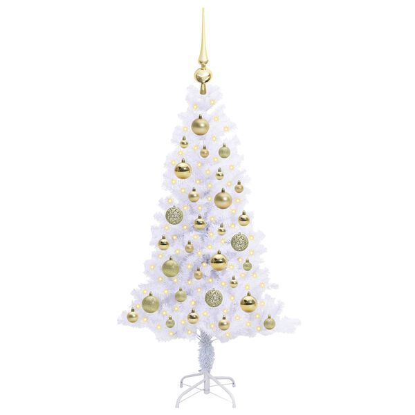 vidaXL Sapin de No&euml;l artificiel avec 150 LED Blanc 120 cm PVC et Acier
