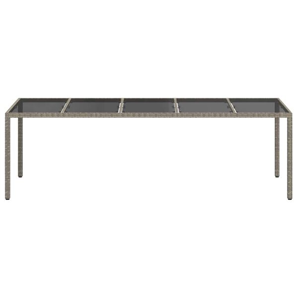 vidaXL Table de jardin pour repas Gris 250 x 100 x 75 cm polyrotin