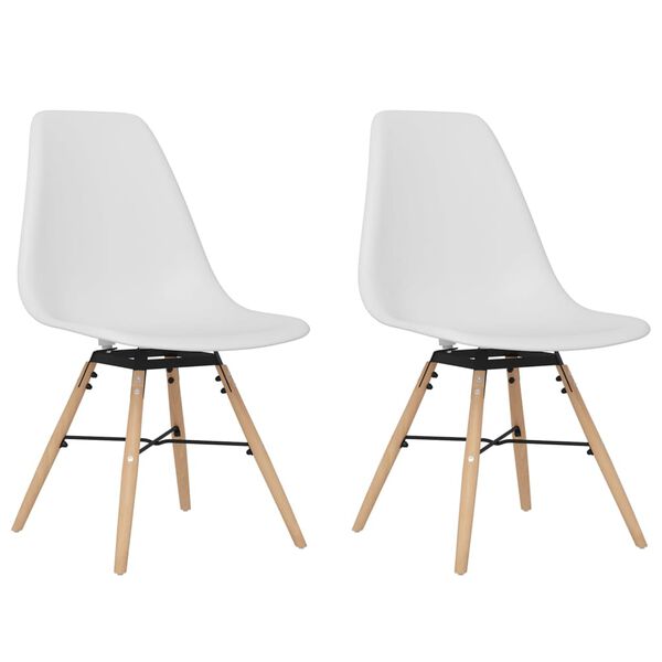 vidaXL Chaises &agrave; manger lot de 2 blanc PP