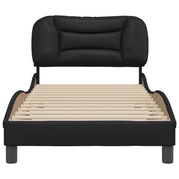 vidaXL Cadre de lit sans matelas Hvar noir 80x200 cm similicuir