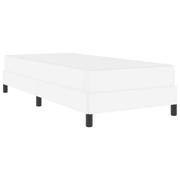 vidaXL Cadre de lit avec matelas Blanc pur 90 x 190 cm tissu