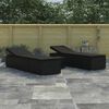 vidaXL Chaises longues de jardin avec coussin 3 pcs Noir Poly rotin