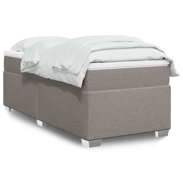 vidaXL Sommier &agrave; lattes de lit avec matelas Taupe 80x200 cm Tissu