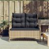 vidaXL Banc de jardin &agrave; 2 places avec coussins Marron R&eacute;sine tress&eacute;e