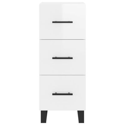 vidaXL Buffet haut Blanc brillant 34,5x34x180 cm Bois d'ingénierie