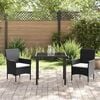vidaXL Ensemble de salle &agrave; manger pour jardin 3 pcs Noir polyrotin