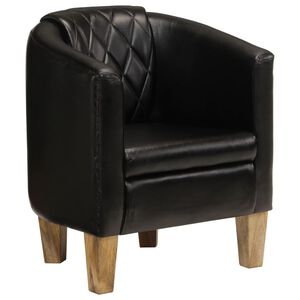 vidaXL Chaise cabriolet noir cuir v&eacute;ritable