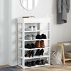vidaXL &Eacute;tag&egrave;re &agrave; chaussures blanc 60x30x98 cm bois d'ing&eacute;nierie