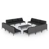 vidaXL Salon de jardin 13 pcs avec coussins R&eacute;sine tress&eacute;e Gris fonc&eacute;