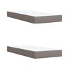 vidaXL Sommier &agrave; lattes de lit avec matelas Taupe 200x200 cm Tissu