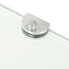 vidaXL &Eacute;tag&egrave;re de coin + supports chrom&eacute;s Verre Transparent 35 x 35 cm