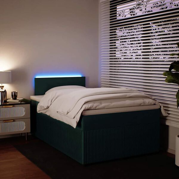 vidaXL Sommier &agrave; lattes de lit avec matelas vert fonc&eacute; 120x190 cm