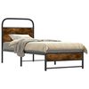 vidaXL Cadre de lit sans matelas ch&ecirc;ne fum&eacute; 75x190cm bois d'ing&eacute;nierie