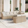 vidaXL Salon de jardin avec coussins 9 pcs beige r&eacute;sine tress&eacute;e