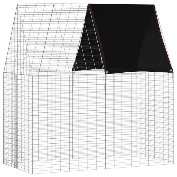 vidaXL Cage pour lapins Argent&eacute; 200 x 100 x 210 cm Acier galvanis&eacute;