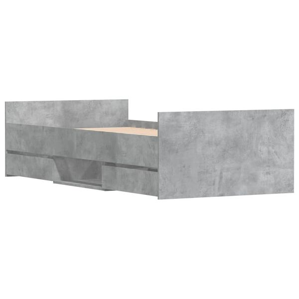 vidaXL Cadre de lit sans matelas gris b&eacute;ton 100x200 cm