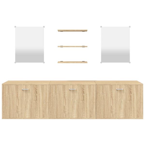 vidaXL Ensemble de meubles salle de bain 6 pcs ch&ecirc;ne bois d'ing&eacute;nierie