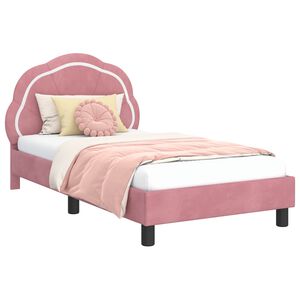 vidaXL Cadre de lit pour enfants avec t&ecirc;te de lit Rose 80 x 160 cm