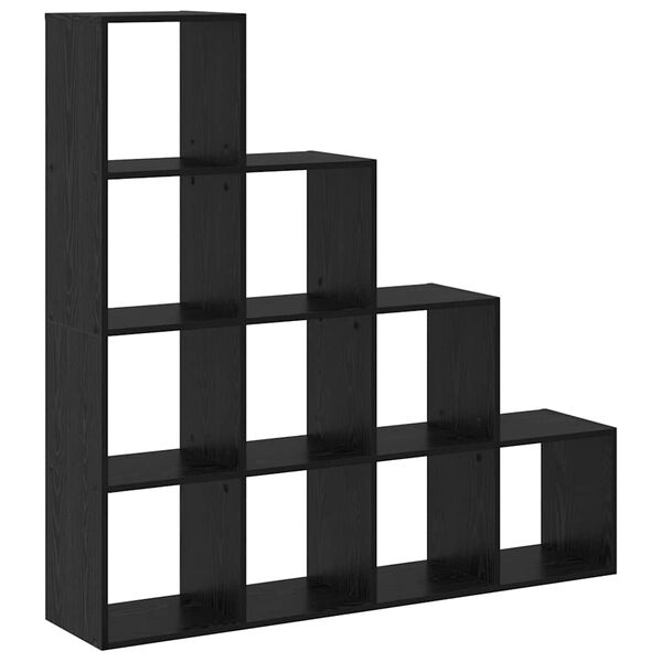 vidaXL Cloison Biblioth&egrave;que Ch&ecirc;ne noir 131,5 x 29 x 131,5 cm