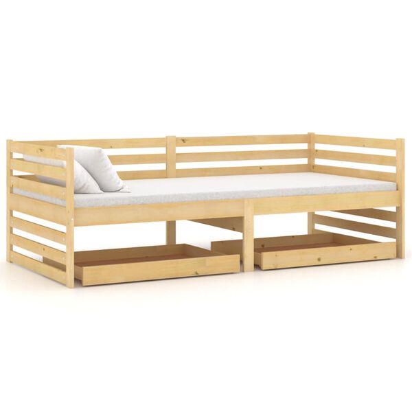 vidaXL Lit de jour sans matelas avec tiroirs 90x200 cm bois pin massif