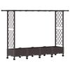 vidaXL Lit &Eacute;lev&eacute; avec Treillis et Toit Marron 203 x 40 x 127 cm PP