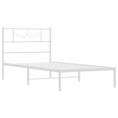 vidaXL Cadre de lit métal sans matelas et tête de lit blanc 100x190 cm