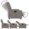 vidaXL Fauteuil de massage inclinable &eacute;lectrique Taupe Tissu