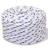 vidaXL Corde de bateau Polypropyl&egrave;ne 16 mm 50 m Blanc