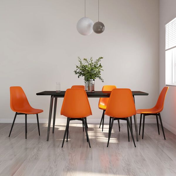 vidaXL Chaises &agrave; manger lot de 6 orange PP