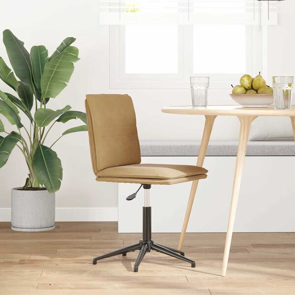 vidaXL Chaise &agrave; manger Marron Velours