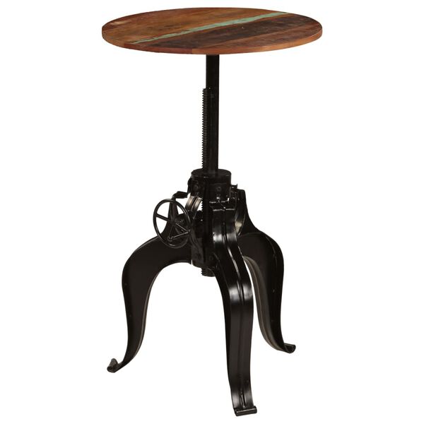 vidaXL Table de bar Bois de r&eacute;cup&eacute;ration massif 60x(76-110) cm