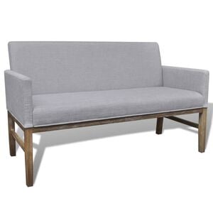 vidaXL Banc avec coussin rembourr&eacute; tissu h&eacute;v&eacute;a gris clair