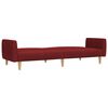vidaXL Canap&eacute;-lit &agrave; 2 places avec repose-pied Rouge bordeaux Tissu