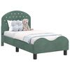 vidaXL Cadre de lit pour tout-petit avec t&ecirc;te de lit Vert Mer Velours
