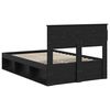 vidaXL Cadre de lit avec matelas Noir 135 x 190 cm Bois de pin massif