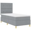 vidaXL Lit &agrave; ressort LED avec matelas Gris clair 90 x 190 cm tissu