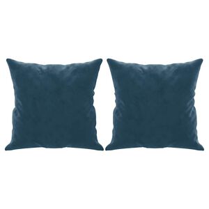 vidaXL Coussins d&eacute;coratifs lot de 2 Bleu 40x40 cm Velours