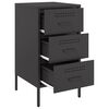 vidaXL Table de chevet noir 36x39x68 cm acier