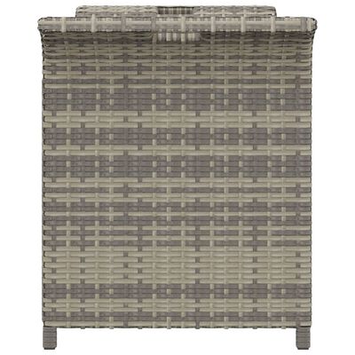 vidaXL Banc de jardin avec coussin gris 116x46x57 cm résine tressée