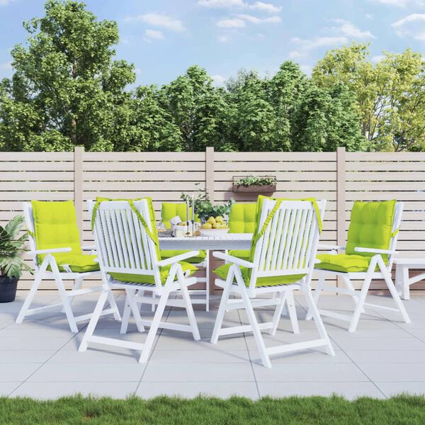 vidaXL Coussins de chaise &agrave; dossier bas lot de 6 vert vif