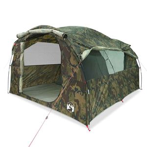 vidaXL Tente familiale tunnel 6 personnes camouflage r&eacute;sistant &agrave; l'eau