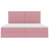 vidaXL Lit avec rangement et matelas Rose 200 x 200 cm Velours