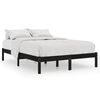 vidaXL Cadre de lit sans matelas noir bois massif 140x200 cm