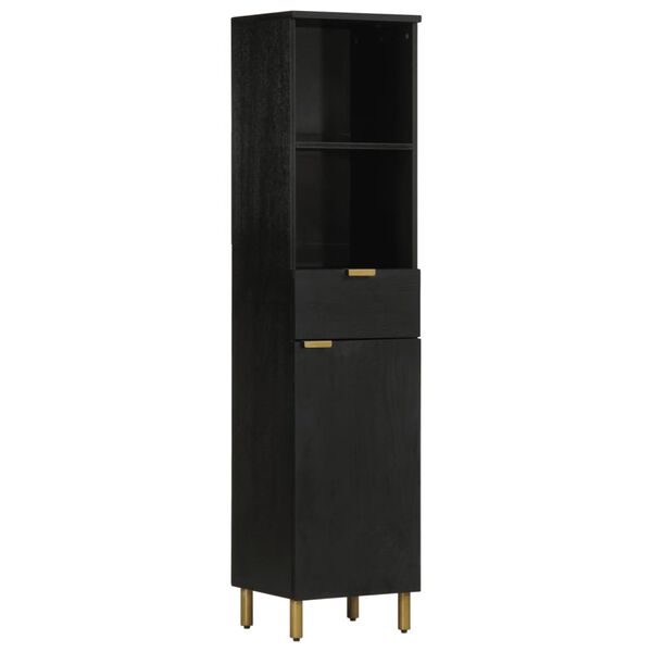 vidaXL Ensemble de meubles salle de bain 5 pcs noir bois d'ing&eacute;nierie