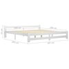vidaXL Cadre de lit sans matelas blanc bois massif 200x200 cm