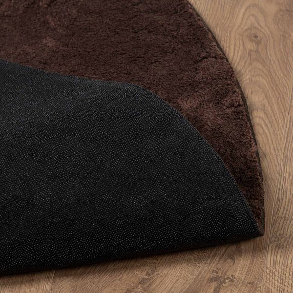 vidaXL Tapis de surface Rond HUARTE Marron &Oslash; 160 CM Polyester