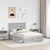 vidaXL Lit de Rangement Gris Sonoma 135 x 190 cm Bois d'ing&eacute;nierie